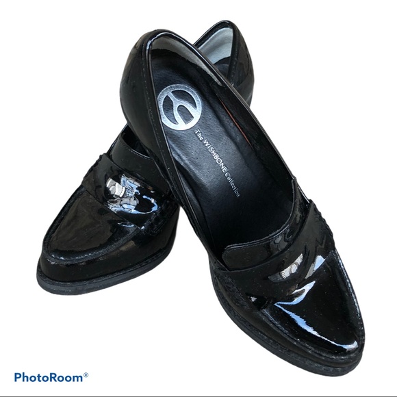Wishbone black patent leather shoes 5.5M - Picture 1 of 16
